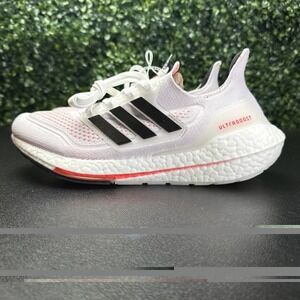 Adidas Women's Size 6.5 Ultraboost 21 Running  Shoes  White/Black/Solar Red New